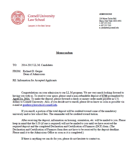 康奈尔大学法律硕士手到擒来