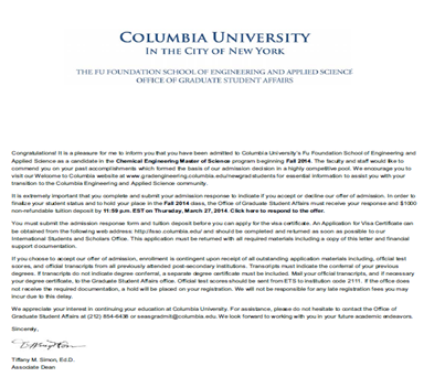 【理工科】放松心态拿下哥伦比亚大学化学工程