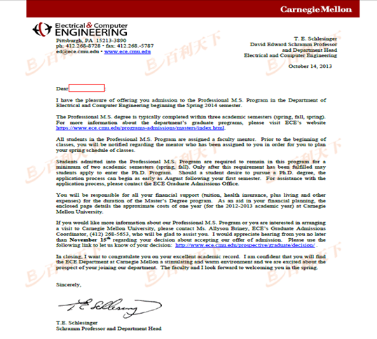 【理工科】拿下卡内基梅隆大学电气工程硕士o