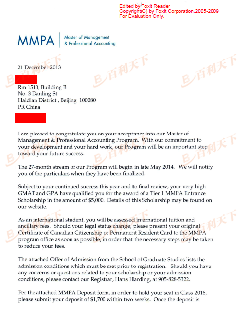 【商科】多伦多大学MMPA专业硕士offer到手